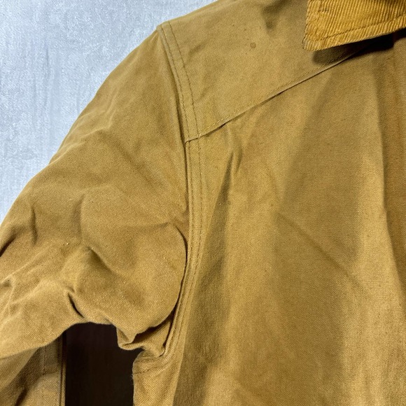 Brush Master Duck Hunting Coat Tan Custom Made Water Repelllent Corduroy Collar - Picture 5 of 14